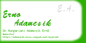 erno adamcsik business card